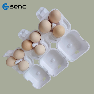 Boîte d'emballage pour œufs en forme de cœur à 3 compartiments, durable, en pulpe, personnalisable, colorée, plateau en papier biodégradable, boutique de cadeaux, marque SENC - Product Image 4