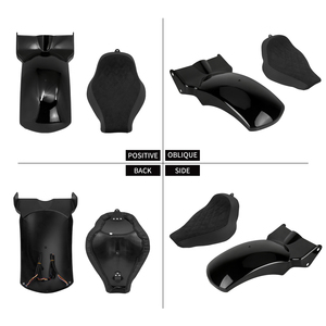 Siège solo pour motocycliste avec garde-boue arrière et feux de freinage et de clignotants à LED pour Harley Softail Standard FXST Street Fat Bob 2018-25 - Product Image 3
