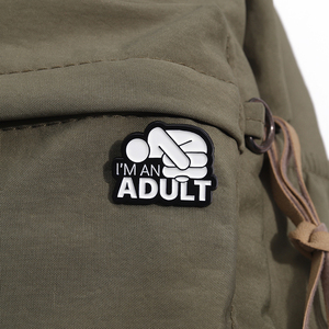 <strong>I</strong>'m an Adult Cartoon Text Enamel Brooch Adult Boy Anxiety Backpack Badge Gift - Product Image 3