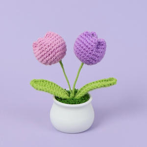 Kit de fleurs au <span class=keywords><strong>crochet</strong></span> en cachemire DIY, vente en gros d'usine, jouets au <span class=keywords><strong>crochet</strong></span> Amigurumi 4 pièces pour débutants, cadeau de remise de diplôme - Product Image 6