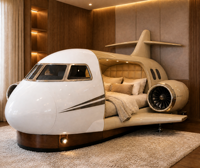 Lit d'avion en fibre de verre, mobilier de chambre d'enfant, design personnalisé, pour hôtels, complexes hôteliers, chambres à thème, projets familiaux