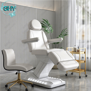 Nouvelle conception de mobilier de salon de coiffure, table de massage électrique rose réglable à 3 moteurs, ensemble de chaise et de lit avec traitement médical - Product Image 4