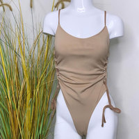 2026 Nieuw ontwerp op maat gemaakte luxe dames badpak met hoge taille, effen kleur, bikini's, zwemkleding