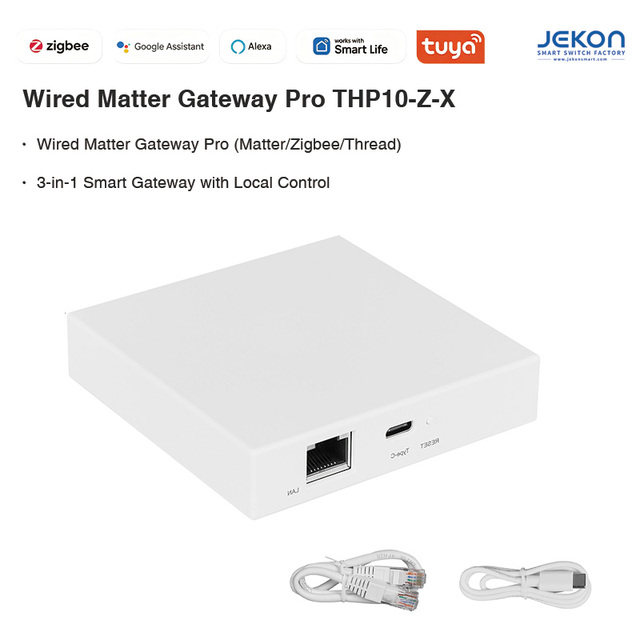 Matter Zigbee Thread Wired Smart Gateway Tuya Smart Life App Support Alexa Google Voice Assistant