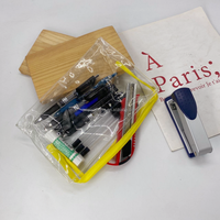 Trousse à crayons transparente en PVC grande capacité, résistante à l'eau, durable et portable pour les examens des élèves du collège