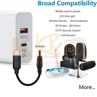 12V Pd Trigger Kabel, pd Decoy Trigger 12V USB-C Buchse, USB C Pd Trigger auf 12Volt DC Jack 3.0mm 3.5mm