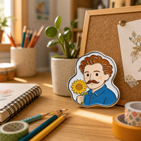 Pins de revers personnalisés en alliage de zinc avec émail dur, impression UV, motif de personnage de dessin animé, portrait d'artiste, objet de collection artistique, cadeau, fabricant