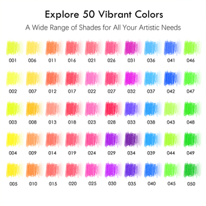 Matite Colorate Fluorescenti KALOUR, 50 Pezzi in Scatola di Latta, Colori Vivaci di Alta Qualità per Artisti - Product Image 5