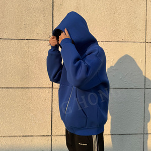 Fabricant Design Heavyweight Blank Ribbed Cuffs No Drawstring Men's Zipper Hoodies - Product Image 4