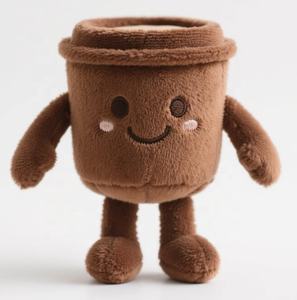 カスタム漫画コーヒーカップぬいぐるみキーチェーンかわいいバッグペンダントカワイイふわふわぬいぐるみ人形枕 - Product Image 3