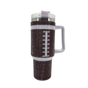 Eco Friendly 40oz squadre sportive basket calcio Tumblers coppa bandiera 40oz Softball Bling strass tazza <span class=keywords><strong>Tumbler</strong></span>