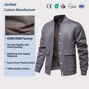 แจ็คเก็ตเบสบอลลำลองผู้ชาย คอตั้ง ผ้าหนังกลับ รุ่นใหม่ ฤดูใบไม้ร่วง/ฤดูหนาว ปี 2025 ไซส์ยุโรป - Product Image 1