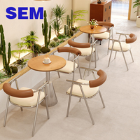 Tables et chaises de café SEM, tables circulaires pour salons de thé, restaurants occidentaux, tables et chaises commerciales pour restaurants.