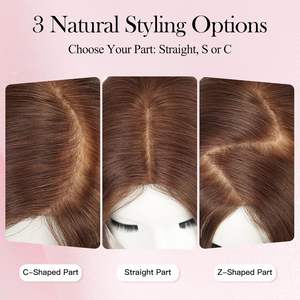 Topper de <span class=keywords><strong>cheveux</strong></span> naturels en gros pour femmes souffrant de perte de <span class=keywords><strong>cheveux</strong></span>, base en soie 4x5.5, clips antidérapants naturels, postiche Remy, couleur personnalisée, direct usine - Product Image 4