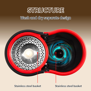 360 Độ Tái Sử Dụng Sợi Nhỏ Vải Lau Thiết Lập Với Xoay Thép Không Gỉ Xô Cho Sàn Phẳng & Phòng Tắm Khô Ướt Làm Sạch - Product Image 3