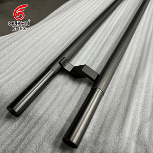 Kapı kolu siyah özel yuvarlak tüp tırtıllı katı paslanmaz çelik kapı kolu lüks Villa otel cam ahşap kapı kolları - Product Image 3