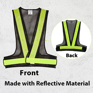 CITICITY Custom logo Mesh Polyester Safety Vest Night Traffic Adjustable Size Reflective Running Vest with 16 Led Lights - Product Image 3