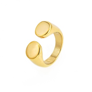 Tùy Chỉnh Đồ Trang Sức Thời Trang 18K Vàng Mạ Thép Không Gỉ Chunky Vòng Đôi Vòng Nền Tảng Mở <span class=keywords><strong>D</strong></span> <span class=keywords><strong>Ring</strong></span> Cho Phụ Nữ - Product Image 1