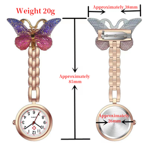 Vlinder Kleurrijke <span class=keywords><strong>Fob</strong></span> Quartz Beweging Verpleegster Broche Pocket <span class=keywords><strong>Fob</strong></span> Wijzerplaat Horloge Borstclip 3bar Waterbestendig Dokter Horloge - Product Image 2