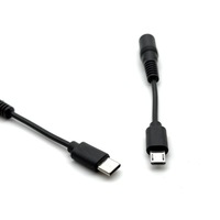 Cable de Alimentación DC5.5x2.1mm Hembra a Micro 5 Pines/Tipo C, Cable de Carga USB C a Adaptador Micro USB para Laptop, Router, Cámara
