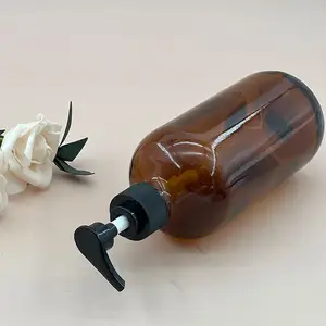 Fabriek Geproduceerd 16 Oz Amber Ronde Grote Serum Verpakking Glazen Boston Fles Met Verschillende Doppen
