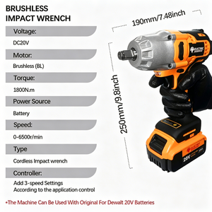 <span class=keywords><strong>Llave</strong></span> <span class=keywords><strong>de</strong></span> <span class=keywords><strong>Impacto</strong></span> Inalámbrica Egod 20V, <span class=keywords><strong>Llave</strong></span> Eléctrica sin Escobillas con 700NM <span class=keywords><strong>de</strong></span> Torque, Destornillador para Bricolaje - Product Image 2