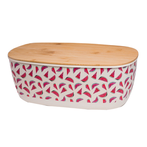 Joyhome eco friendly Customized bamboo fiber bread bin box with bamboo lid bento lunch box
