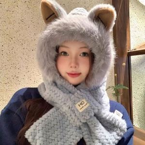 <b>Cute</b> <b>Bear</b> Head Warmer Plush Beanie Hat Scarf Winter Cycling Warm Windproof Ear protection Gloves Breathable Comfort Fashion - Product Image 4