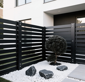 Prix d'usine, panneaux de clôture en aluminium fantaisie pour l'extérieur, lames de type Louvre, clôture de <span class=keywords><strong>jardin</strong></span> pour l'intimité - Product Image 5