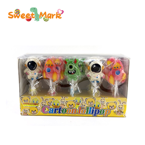 Dibujos animados cohete astronauta y forma de monstruo piruletas textura dura con sabor a fruta envuelto en una bolsa - Product Image 2