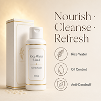 Pertumbuhan Rambut Herbal Memperkuat Akar Rambut Pengontrol Minyak Anti Ketombe Pembersih Kulit Kepala Air Beras Melembabkan Menutrisi 2-in-1