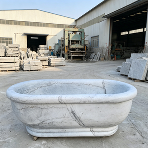<span class=keywords><strong>Baignoire</strong></span> en marbre chinois moderne, gris naturel, ovale, à rebord roulé, autoportante, pour l'extérieur, idéale pour les hôtels - Vente chaude - Product Image 1