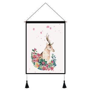 algodón <span class=keywords><strong>de</strong></span> pergamino con borlas para la decoración del hogar <span class=keywords><strong>ciervos</strong></span> 18X26 pulgadas <span class=keywords><strong>tapiz</strong></span> <span class=keywords><strong>de</strong></span> pared colgante - Product Image 6