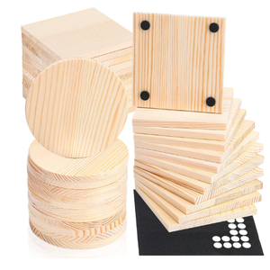 Sous-verres en bois non finis, GOH <span class=keywords><strong>DODD</strong></span> 4 pouces hexagone sous-verres en bois vierges artisanat sous-verres pour bricolage modèles architecturaux Dra - Product Image 1