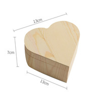 Boîte de rangement en bois artisanale en forme de cœur, non finie, peinte, écologique, pour bijoux, outils d'artiste, avec fermeture magnétique