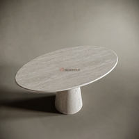 Meubles modernes en pierre personnalisés table à manger de couleur beige marbre gris argent meubles rétro non remplis ensemble de table à manger