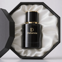Flacon de Parfum en Verre Noir Mat Personnalisé 30ml 50ml 100ml avec Bouchon en Bois, Rond à Sertir, Vide, Bouteille de Parfum en Spray avec Boîte