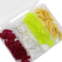 WEIHE Four-colour Pvc 100 pcs/box Worm Silicone Fishing Soft Lure Set Corn Kernel Soft Bait