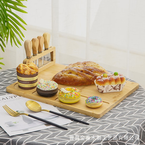 Wooden Cheese Board Set With <b>Knives</b> Multifunctional Serving Tray For <b>Bread</b> And Pastry Cutting Board - Product Image 3