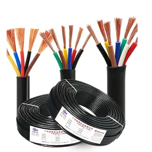 RVV 5 6 7 8 conducteurs 0.5mm 0.75mm 1mm 1.5mm 2.5mmm 4mm 6mm RVV5x6mm2 cuivre pvc câble électrique flexible isolé câble à 5 conducteurs