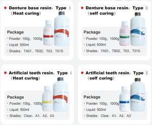 วัสดุฐานฟันฟันปลอมอะคริลิคโมโนเมอร์ทำจากโพลิเมอร์เพื่อการบ่มด้วยความร้อนในห้องทันตกรรม100กรัมมาใหม่ - Product Image 3
