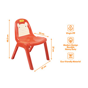 Silla Infantil de Dos Tonos con Diseño de Animales, Silla Escolar de Plástico PP, Respaldo Ergonómico, Apilable, Base Giratoria Ecológica, Asiento para Aula - Product Image 1