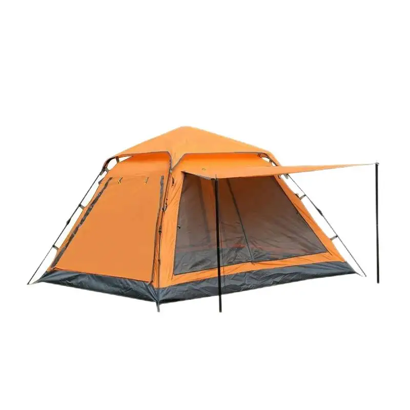 Grande tente dôme instantanée pour 4 personnes Tente d'abri de camping familial à 2 portes à ouverture grillagée