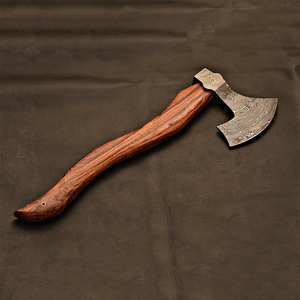 Outdoor Camping Use Premium Damascus Steel Camping <b>Axe</b> Hand Forged <b>Wooden</b> Handle Factory Direct Damascus Steel Bushcraft <b>Axe</b> - Product Image 2