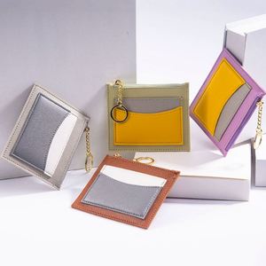 YY PU Leather Colorful Card <b>Holder</b> Small <b>Wallet</b> Gift Id Card Bag Elegant Stylish Card Storage Bag Fashion Portable Change Pouch - Product Image 2