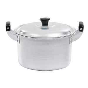 <b>Small</b> Aluminum Soup <b>Pot</b> 18-22cm Thickened Double Handle Heat Resistant 2.1-3L Capacity With <b>Lid</b> Energy Saving Hand Wash Only - Product Image 3