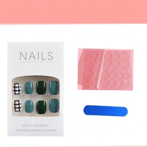 Juego de 24 Uñas Postizas Medianas Largas al por Mayor con Detalles de Líneas Doradas, Mariposas 3D, Estilo Moderno, <span class=keywords><strong>Manicura</strong></span> <span class=keywords><strong>Francesa</strong></span> Blanca - Product Image 3