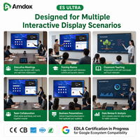 Amdox ES Ultra 65/75/86/98 Inch 4K All-in-One Digital Interactive Whiteboard Smart LCD Flat Panel Aluminum Alloy Frame 48MP AI