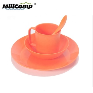 4pcs <strong>Camping</strong> Kitchen <strong>Camping</strong> Plastic <strong>Plates</strong> Bowls Dinner <strong>Set</strong> Portable Tableware <strong>Set</strong> With a Bag - Product Image 5