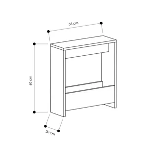 21.7" Modern <strong>Slim</strong> <strong>Side</strong> <strong>Table</strong> with Open Storage - Product Image 4